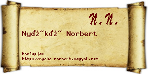 Nyókó Norbert névjegykártya